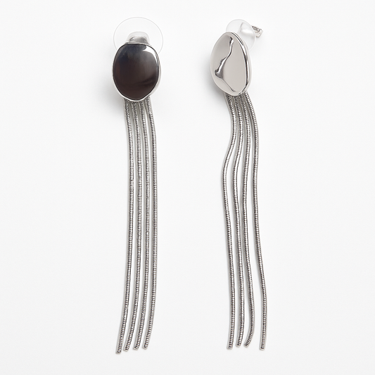 Fancy chain type silver earring