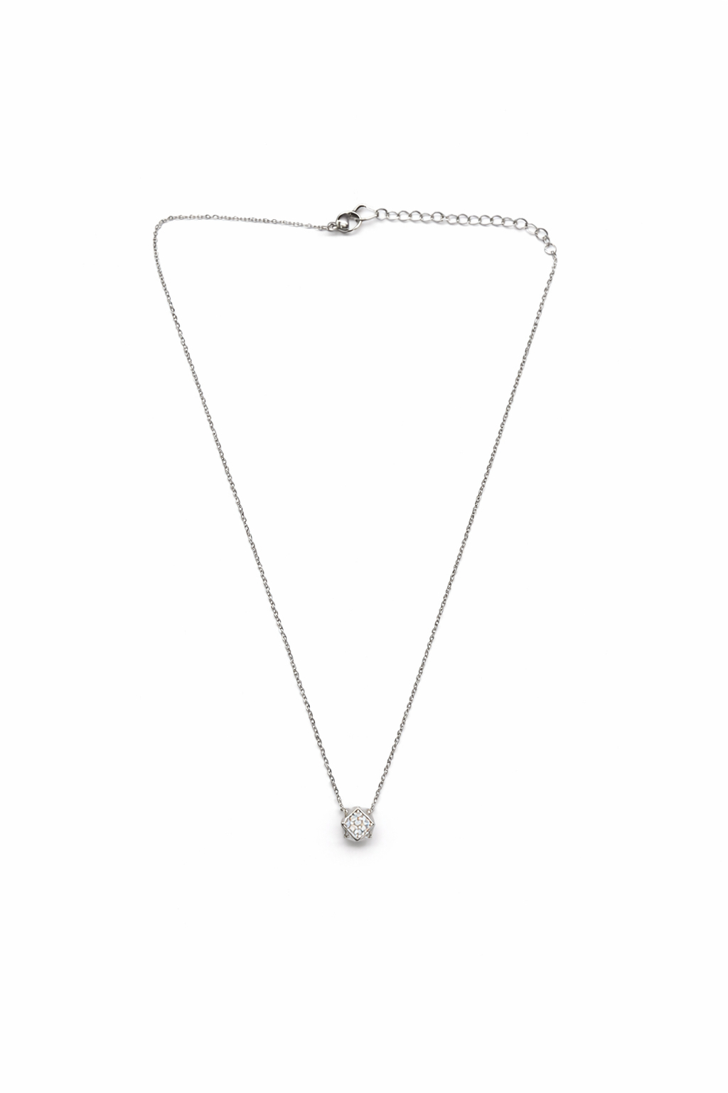 Cubic pendent silver necklace