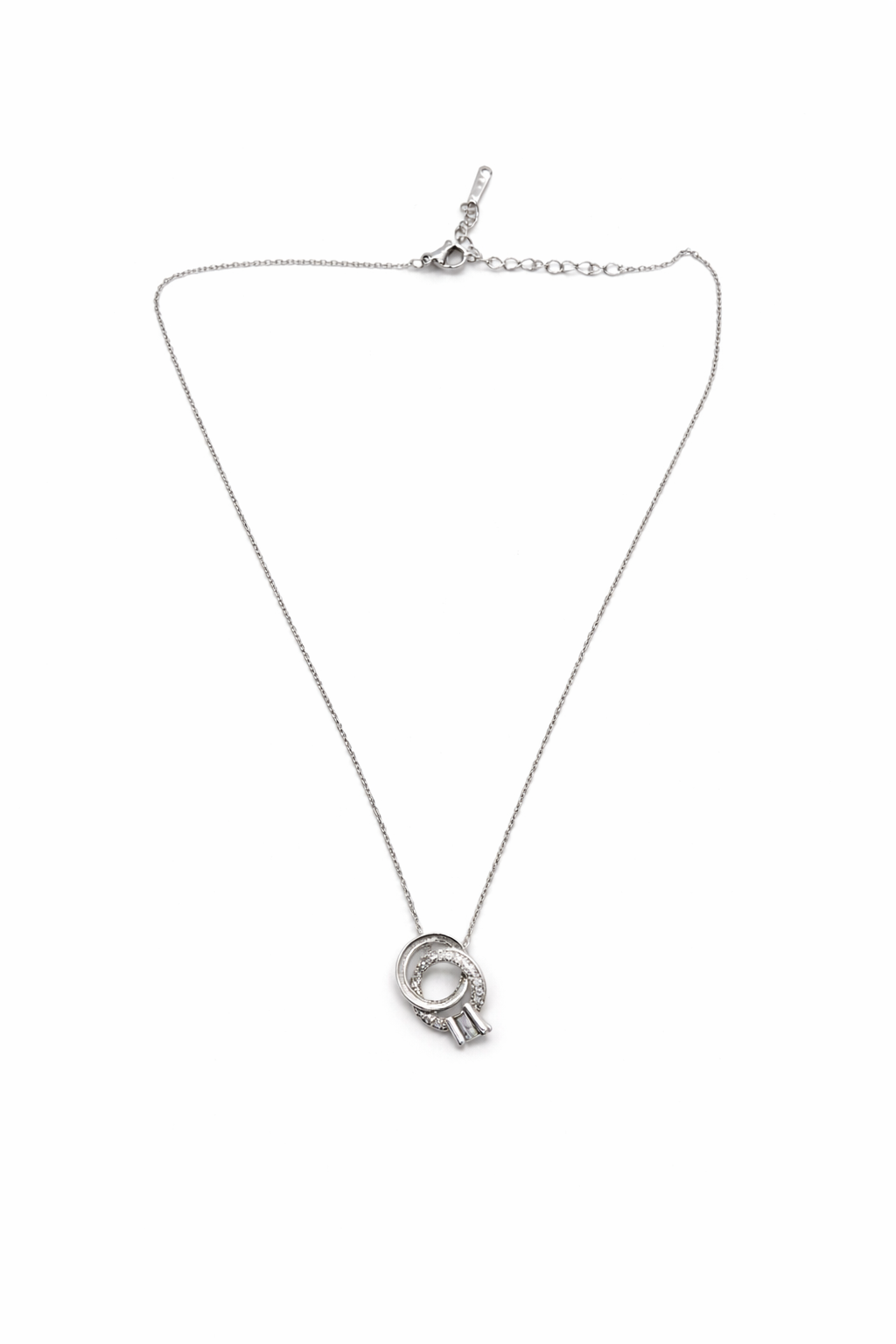 Double ring design necklace chain for girls