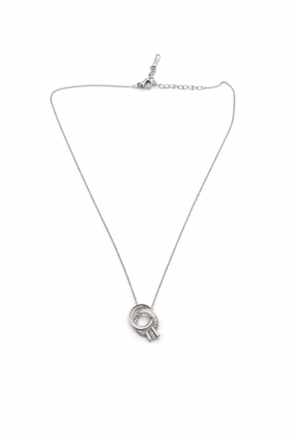 Double ring design necklace chain for girls