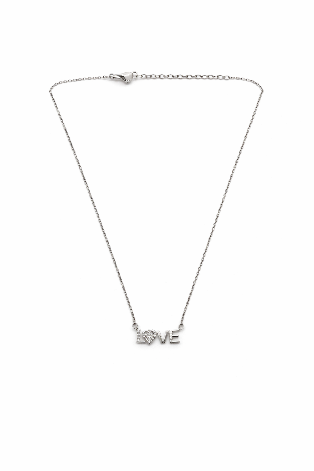 LOVE name pendent silver chain necklace