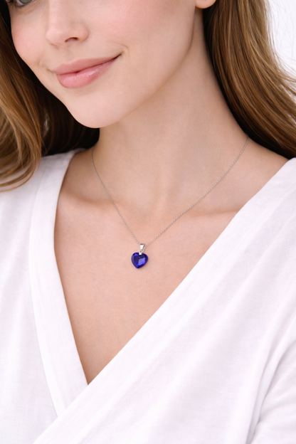 Beautiful Purple heart pendent necklace