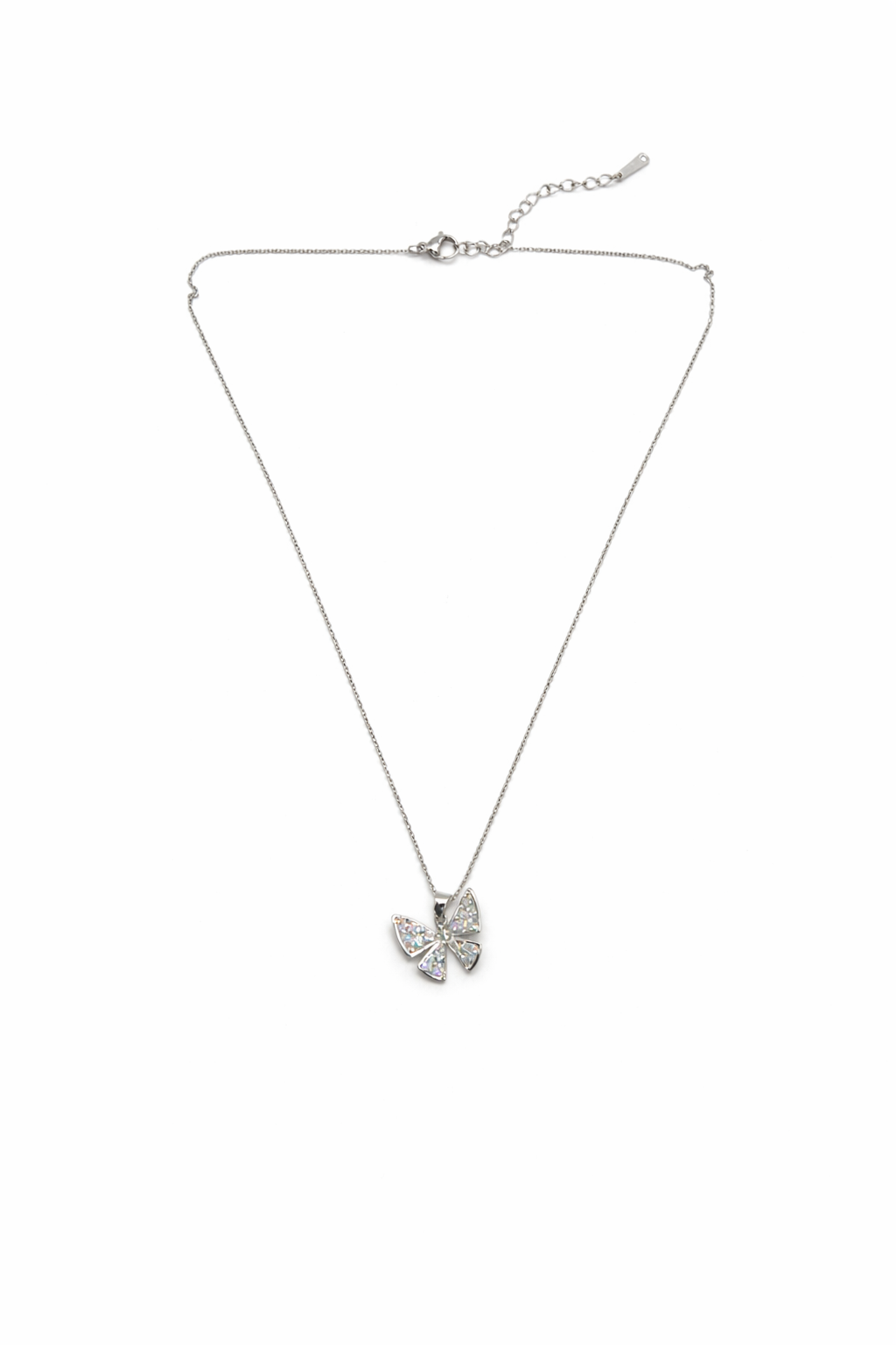 Butterfly pendent with silver chain neckpiece