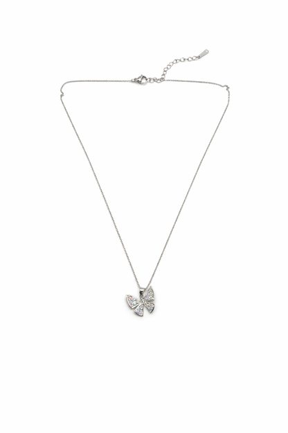 Butterfly pendent with silver chain neckpiece