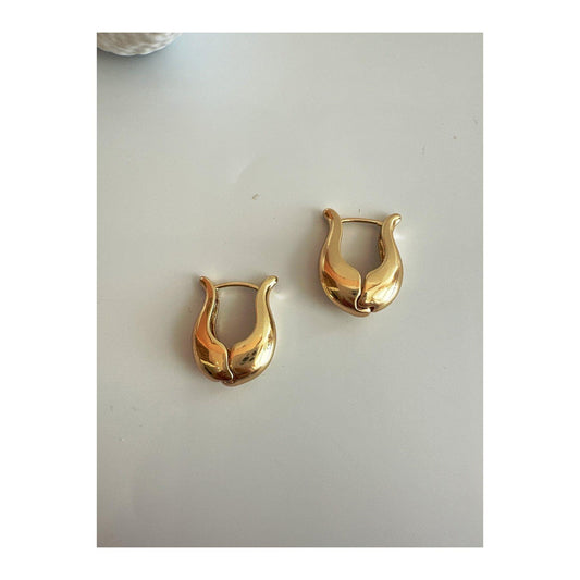 U Shaped gold earring dangle