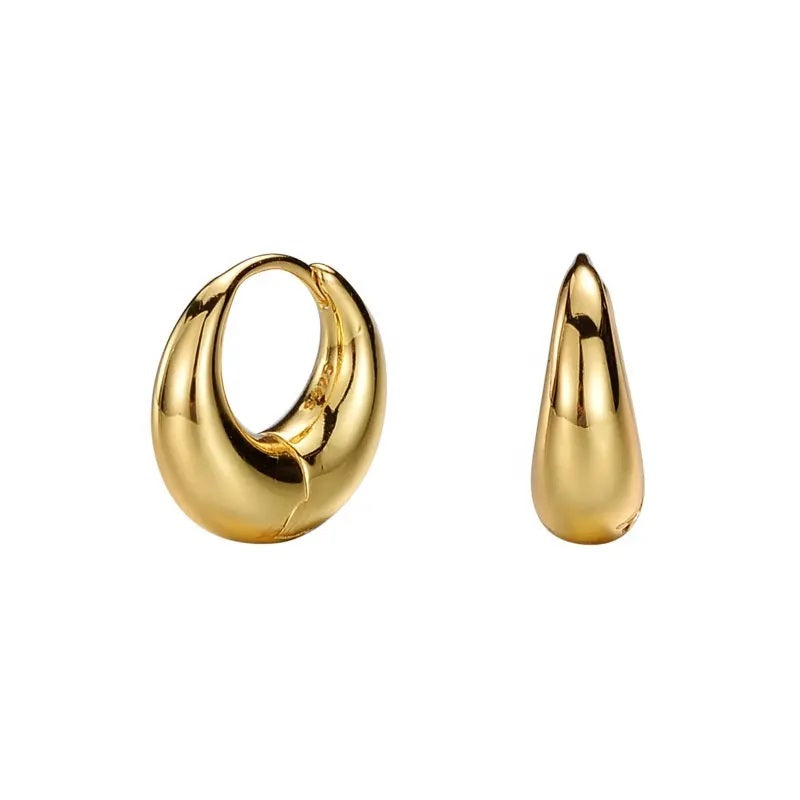 Gold polish tiny hoop earring