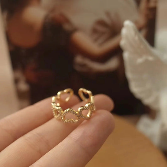 Little heart gold plated ring