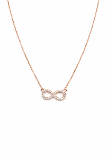 Infinity Shape Pendant Necklace With Stones