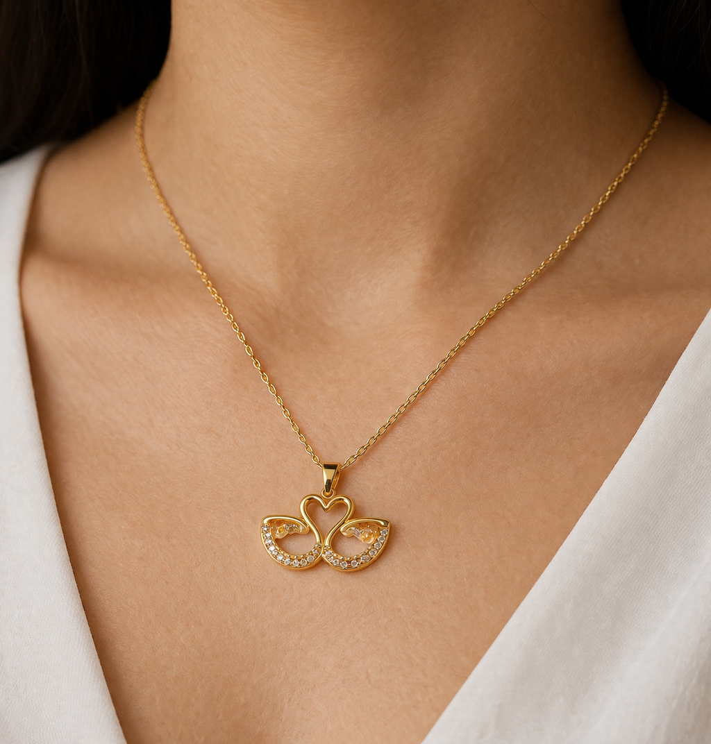 Two Swans Pendant Necklace