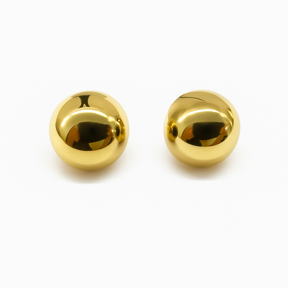 Gold ball stud earring