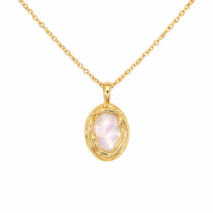 Mother Of Pearl Pendant Gold Necklace