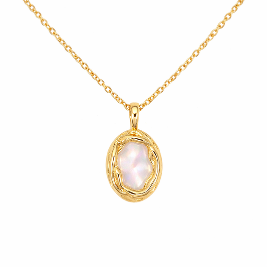 Mother Of Pearl Pendant Gold Necklace