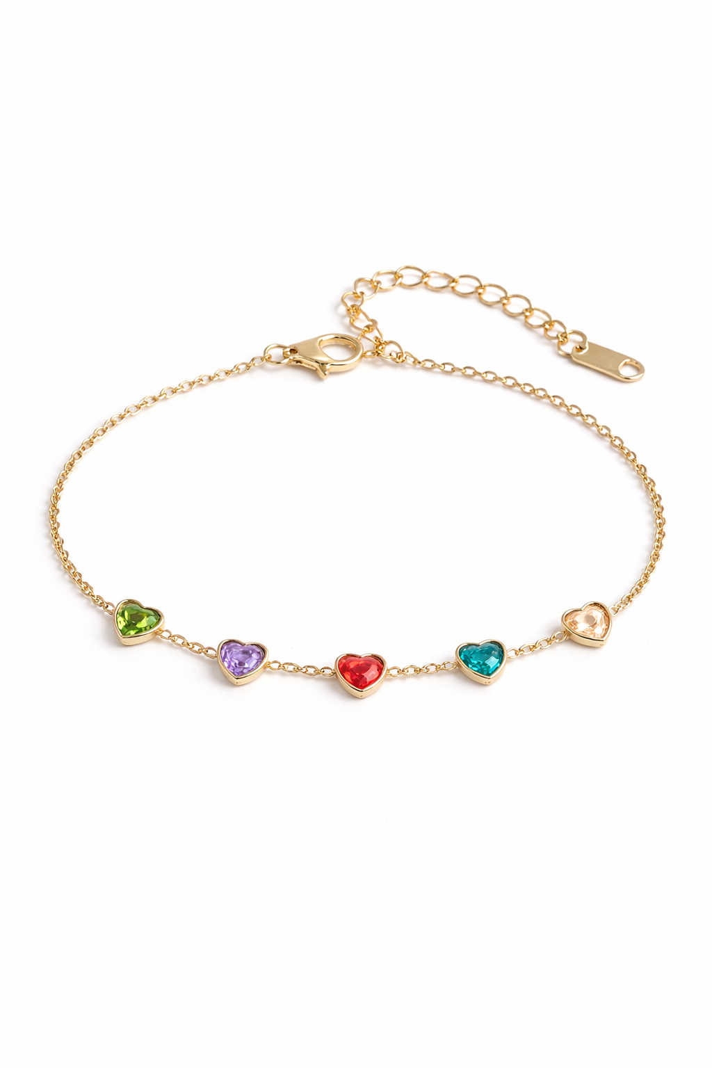 Elegant Heart Shape Multi Colour Diamonds Bracelets For Girls