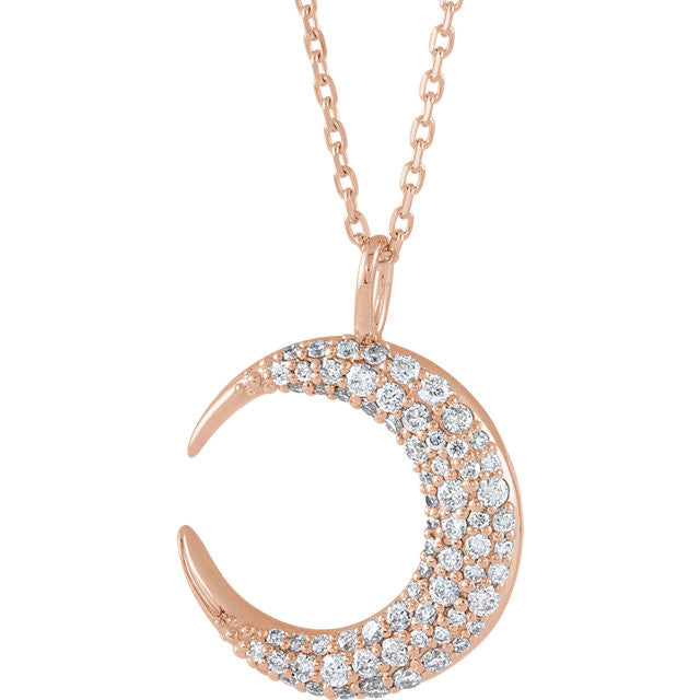 half moon shiny rose gold necklace