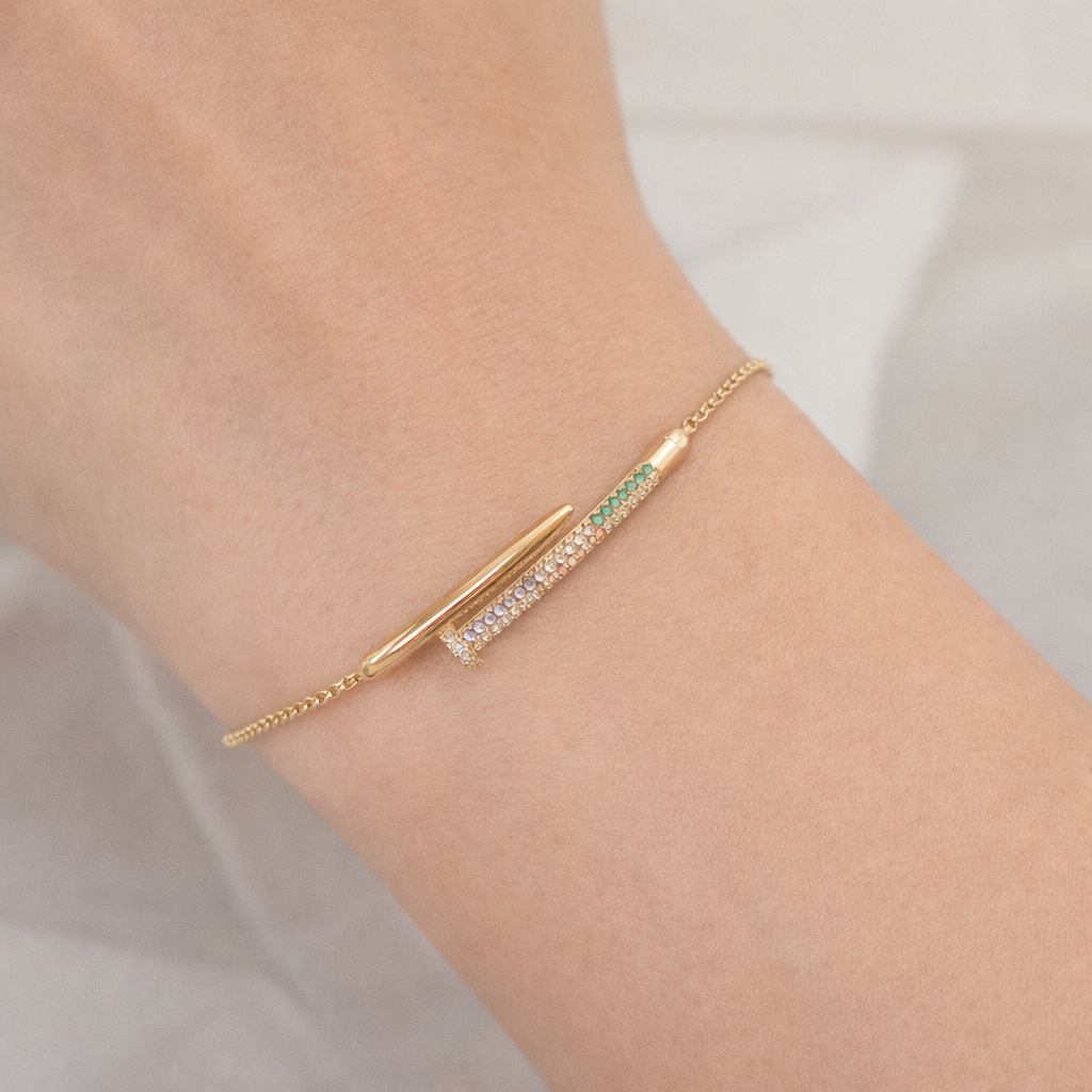Fancy Micro Pave Diamonds Bow Knot Rose Gold Bracelets For Girls