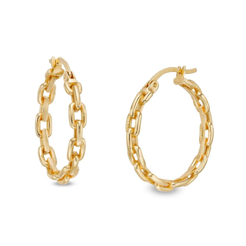 Miny gold twisted dangle hoop earring