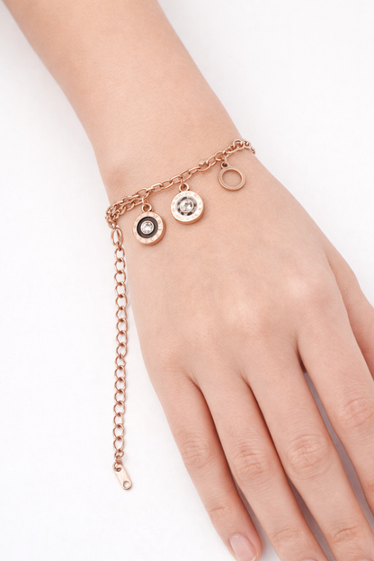 Fancy Rhinestone Twisted Rose Gold Bracelets For Girls
