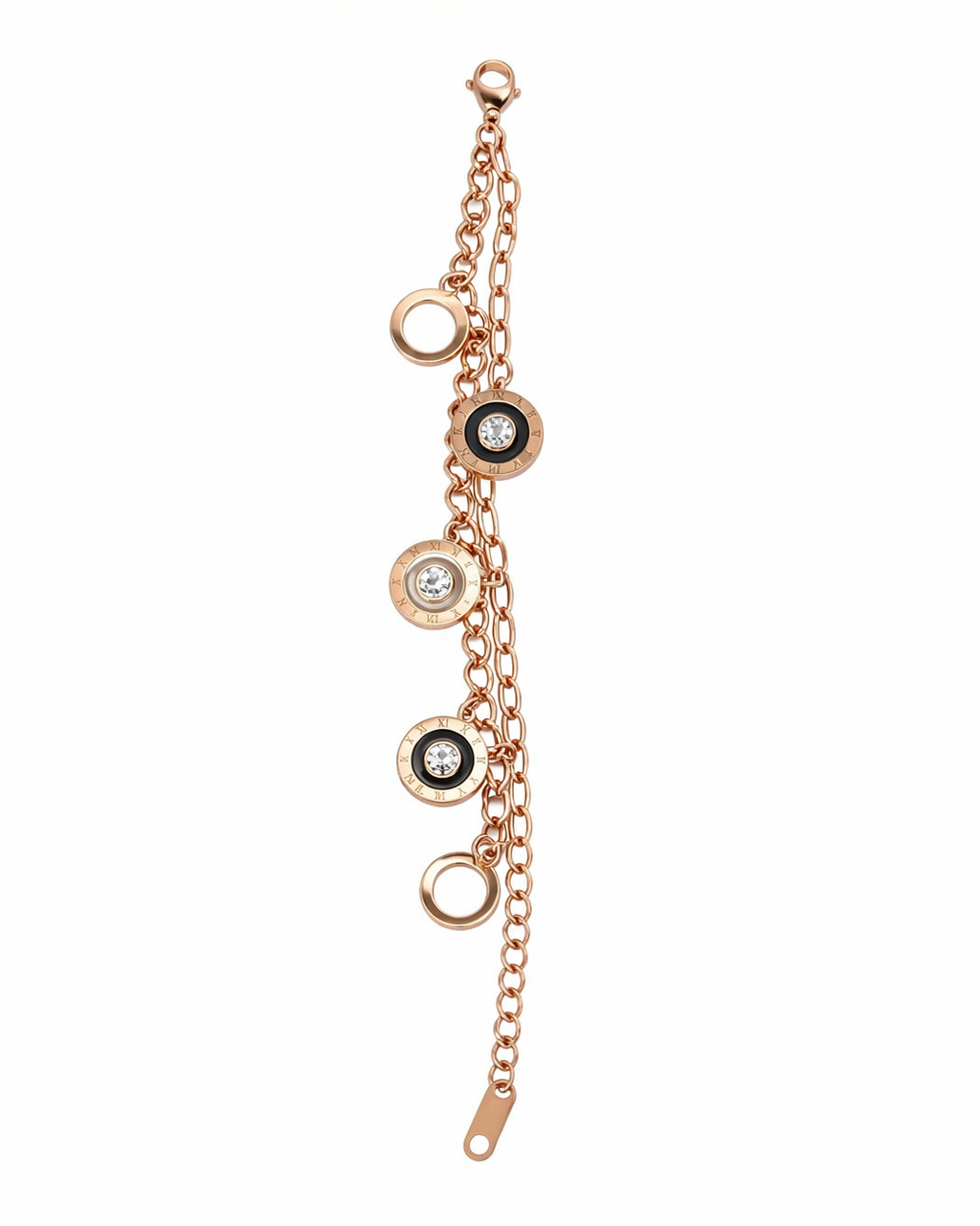 Fancy Rhinestone Twisted Rose Gold Bracelets For Girls