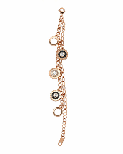 Fancy Rhinestone Twisted Rose Gold Bracelets For Girls