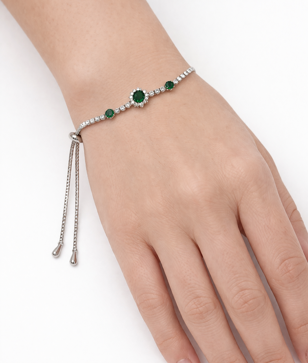Attractive Two Layer Heart Rhinestone Adjustable Bracelets For Girls