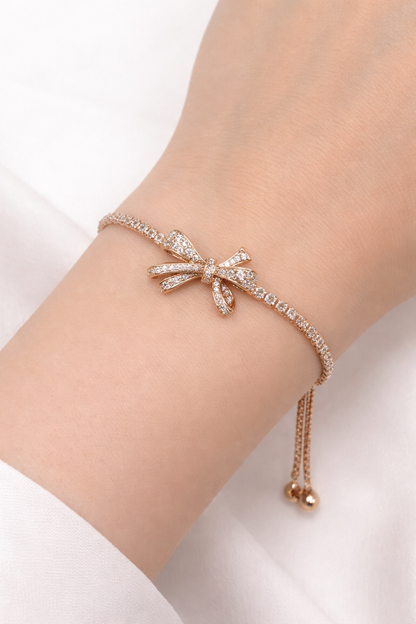 Stylish Rhinestone Crystal Square Rose Gold Bracelets For Girls
