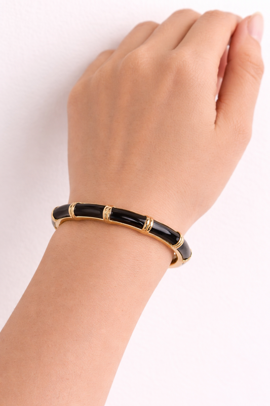 Beautiful Design Black and Golden Kada Bracelet