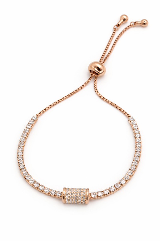 Attractive Design Cubic Diamonds Adjustable Rose Gold Bracelets