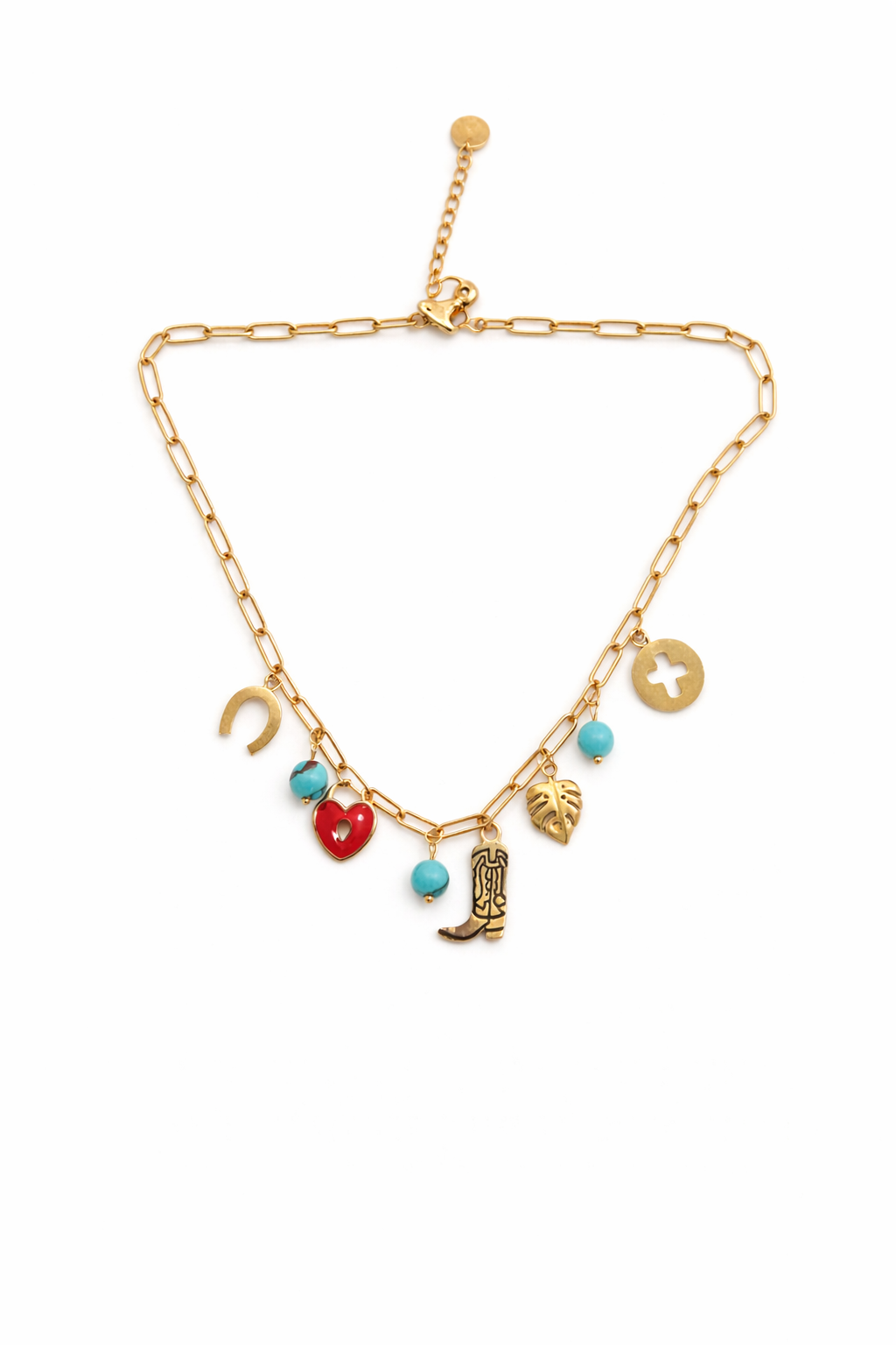 Blue beads charm necklace for little girls