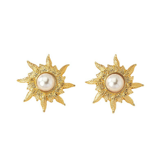 Sun design earring with matt finish earring