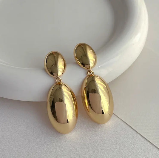 Gold plated dangle earring