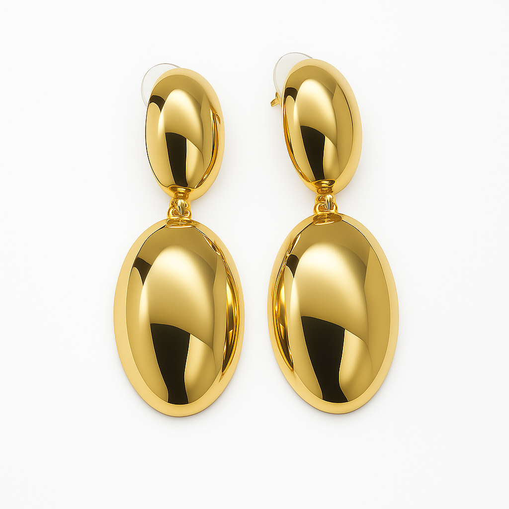 Gold plated dangle earring