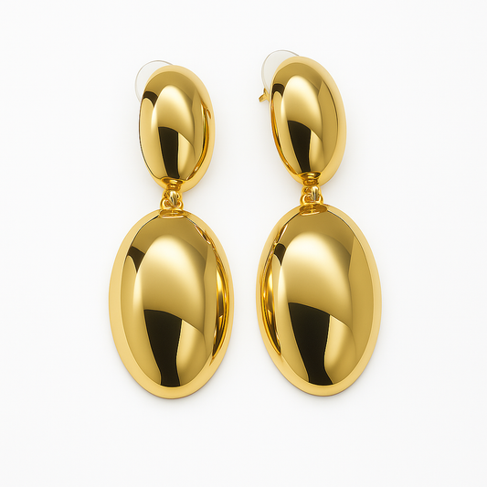 Gold plated dangle earring