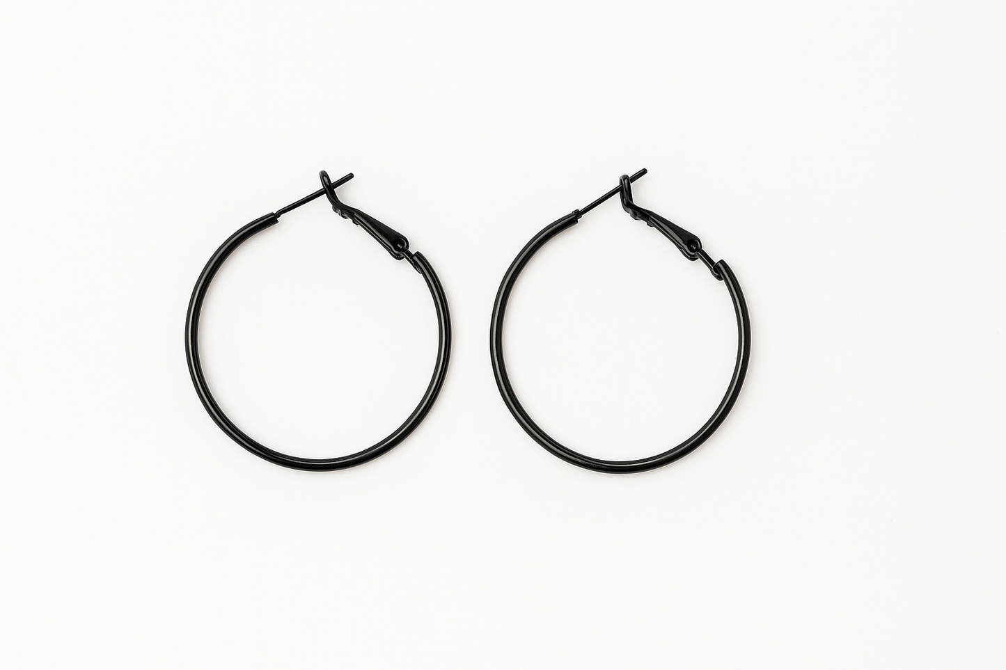Black medium hoop earring