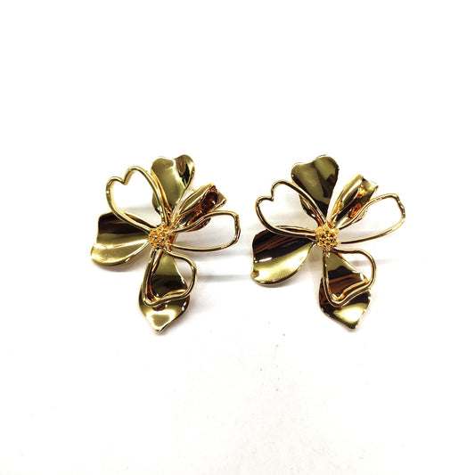 18k gold plated flower stud earring