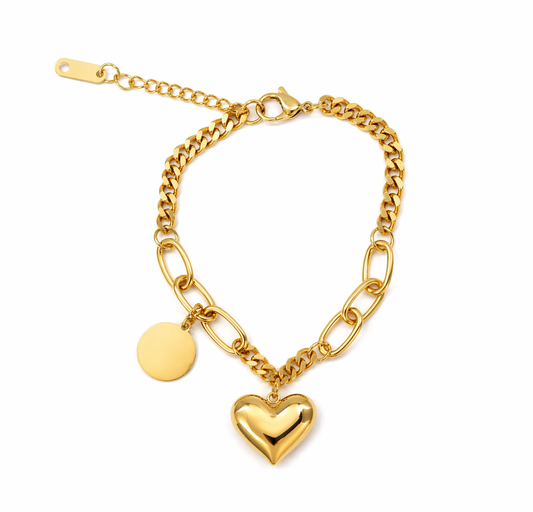 Heart-Shaped Gold Bracelet