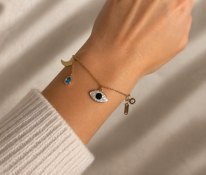 Evil Eye Rose Gold Bracelet