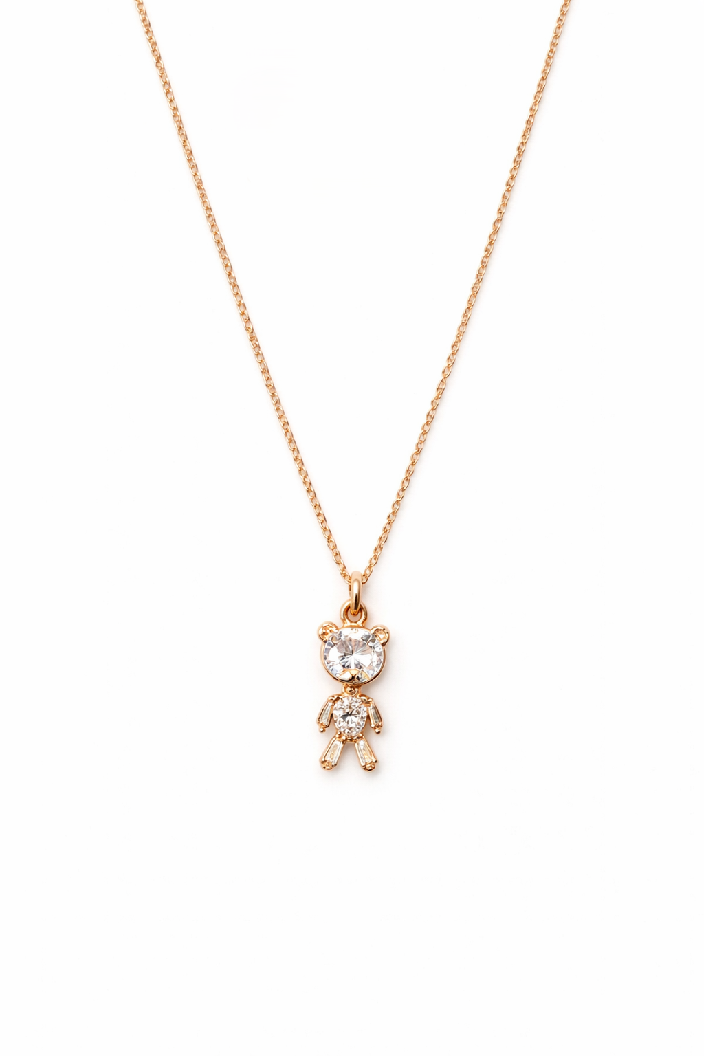 Teddy Bear Rose Gold Necklace