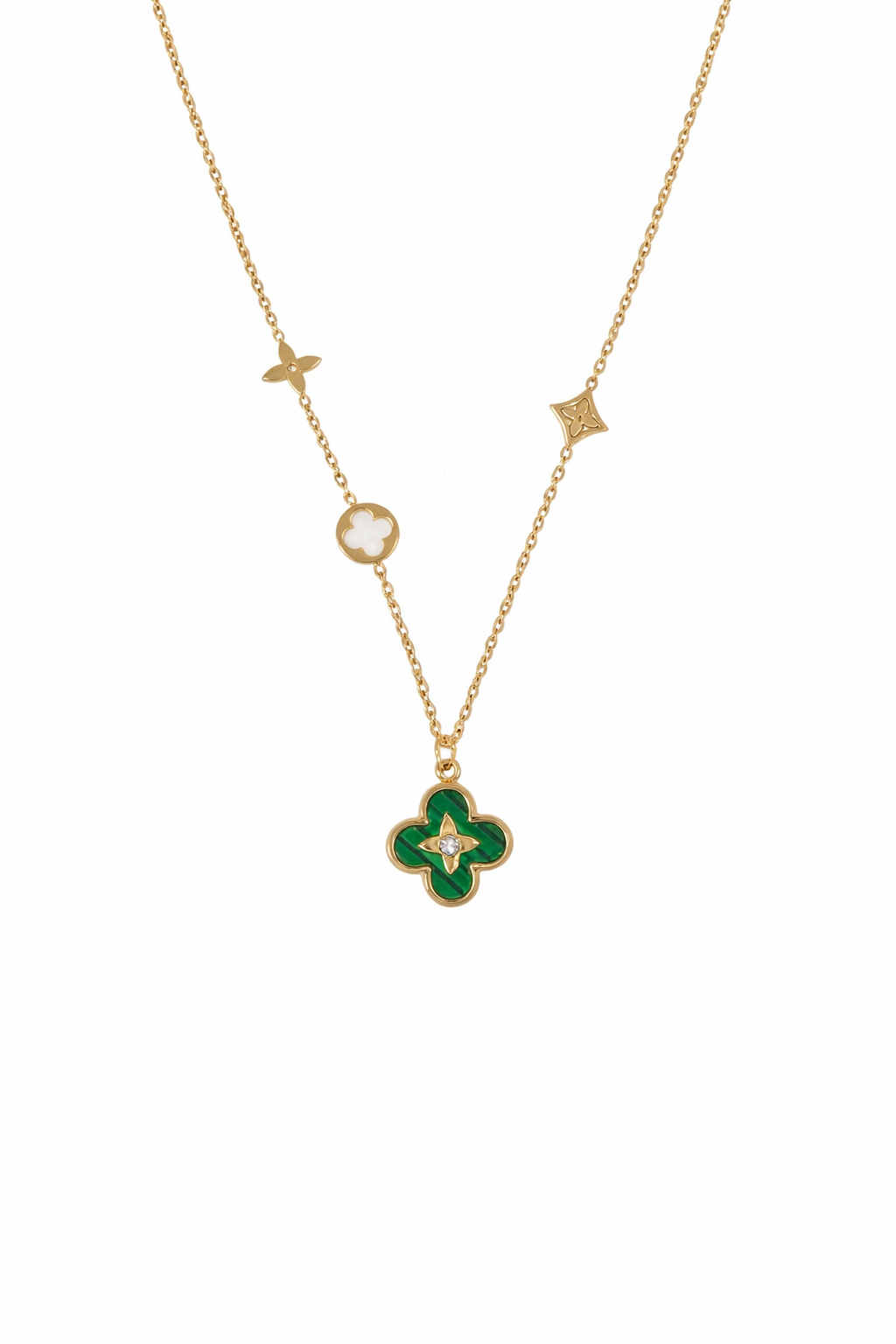 Green Flower Pendant Korean Necklace