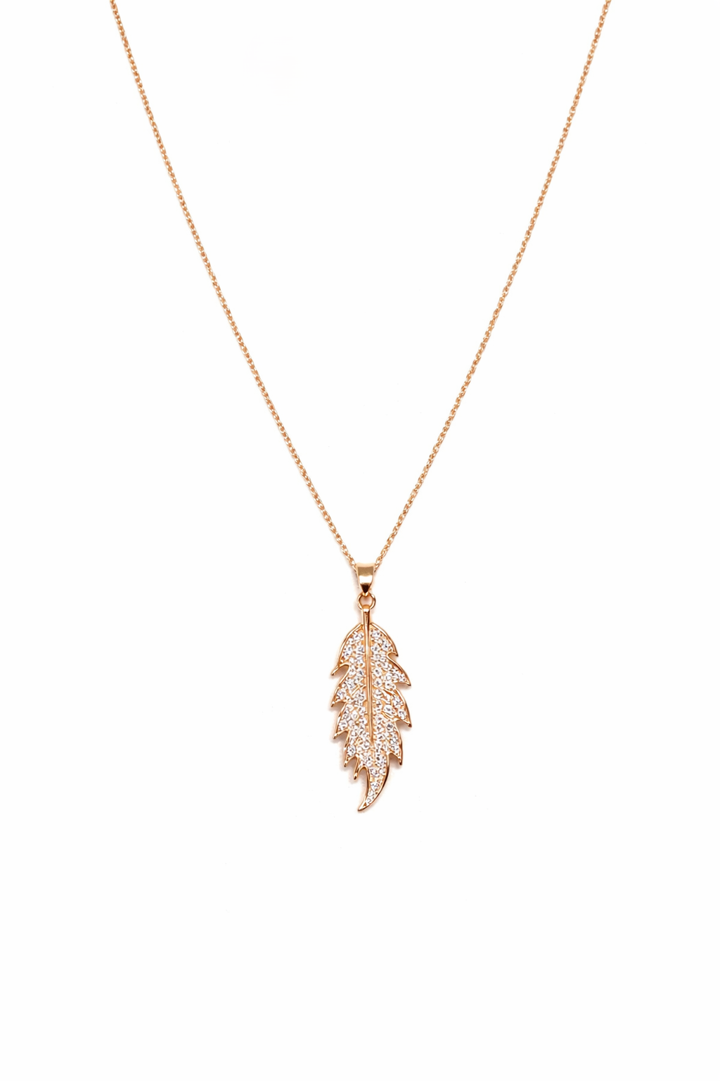 Rose Gold Leaf Pendant Neckpiece