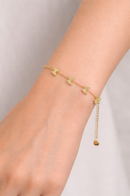 Fancy Shine Butterfly Gold Plated Bracelets For Girls