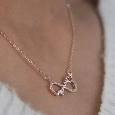 Infinty design pendant rose gold necklace