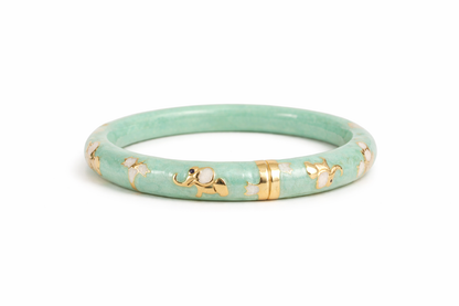 Mint Green Cloisonne Elephant Enamel Bracelet 