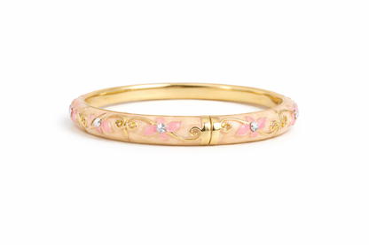 Orange Flower Design with Diamond Enamel Bracelet