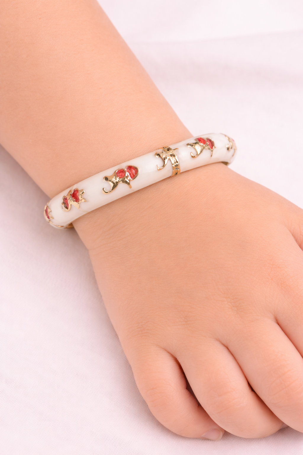 White Small Kada Bracelet for Little Girls