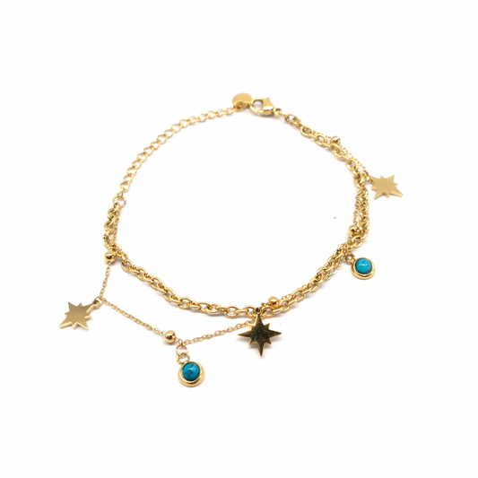 Star Design Multi Layer Gold Bracelet