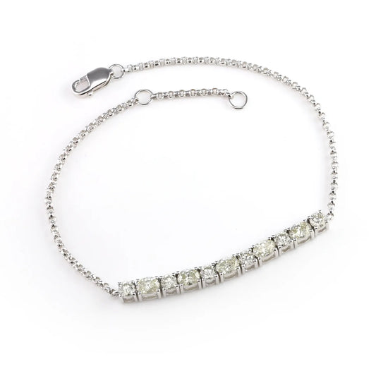 Square round stone silver bracelet