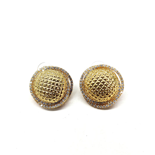 Gold tone with diamonds stud earring for women online