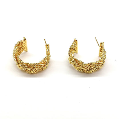 Glossy gold shiny earring