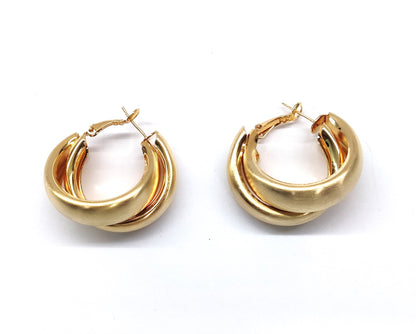 Matte gold hoop earring