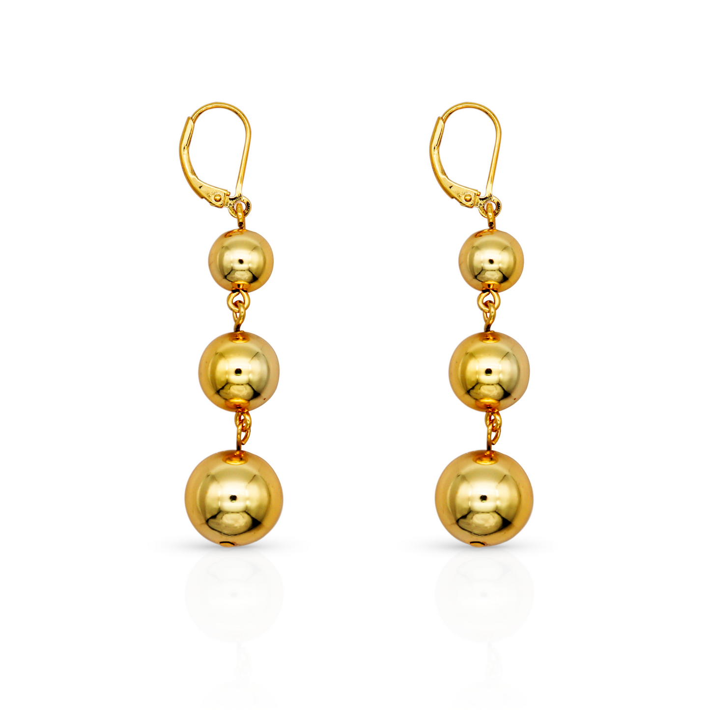 Gold plated beads hoop earring